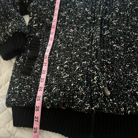 Vintage 90s Karizma Black Speckled Wool Bomber Jacket (Size S/M) - Picture 14 of 15